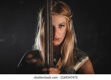 Warrior Woman Armor Sword Concept Stock Photo 2169247473 | Shutterstock