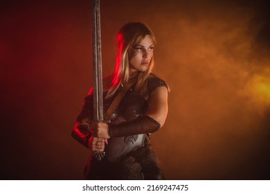 Warrior Woman Armor Sword Concept Stock Photo 2169247475 | Shutterstock