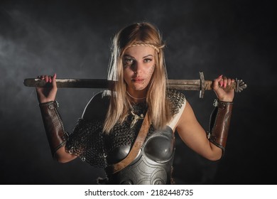 Warrior Woman Armor Sword Concept Stock Photo 2182448735 | Shutterstock