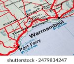 Warrnambool, detailed map highlighting a travel destination in Australia, featuring iconic landmarks, attractions, and natural wonders.