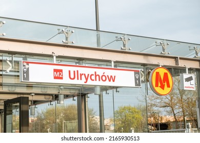 Warsaw - 10.06.2022: Ulrychów metro station yet to be open new subway station in Warsaw