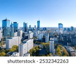 Warsaw, aerial view of the city