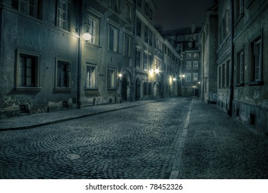 Warsaw, old town by night