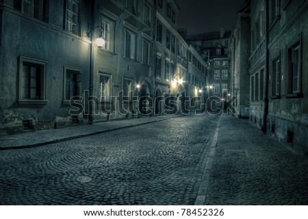 Warsaw, old town by night