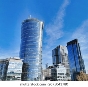 Warsaw, Poland. 04 October 2021. Warsaw Spire. Modern Office Building. Business Center In Warsaw,  A Modern Landmark And A Powerful Symbol Of Warsaw’s Energy. 