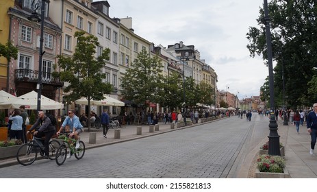 Warsaw  Poland 07 16 2019: Daily Life In The Streets Of Warsaw