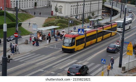 Warsaw  Poland 07 16 2019: Daily Life In The Streets Of Warsaw