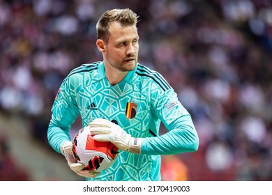 WARSAW, POLAND - 14 JUNE, 2022: UEFA Nations League, Poland VS Belgium 0:1, O.p: Simon Mignolet Of Belgium