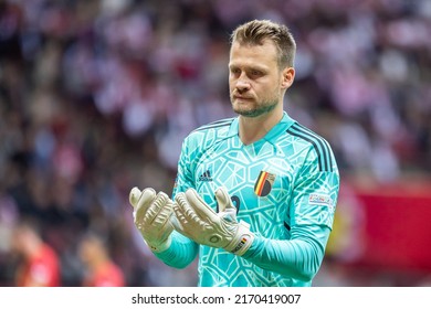 WARSAW, POLAND - 14 JUNE, 2022: UEFA Nations League, Poland VS Belgium 0:1, O.p: Simon Mignolet Of Belgium