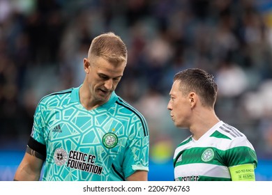 WARSAW, POLAND - 14 SEPTEMBER, 2022: UEFA Champions League Match, FC Shakhtar Donetsk - Celtic FC 1:1, O.p: Joe Hart, Callum McGregor Of Celtic