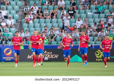 WARSAW, POLAND - 17 JULY, 2021: Polish Supercup Final 2021, Legia Warsaw - Rakow Czestochowa, O.p: Players Of Rakow Celebrate A Goal