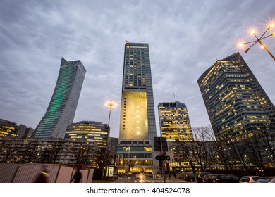 WARSAW, POLAND - 18 MARCH 2016: Warsaw Business Center Night