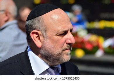 Warsaw, Poland. 19 April 2019. Chief Rabbi Of Poland Michael Schudrich