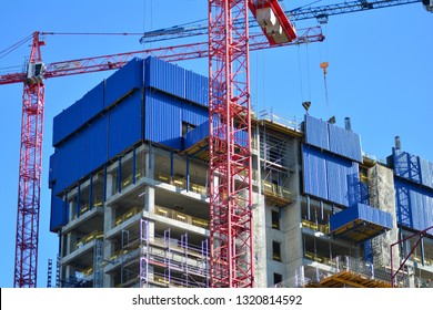 Warsaw, Poland. 22 February 2019. Construction of the Varso Place office building. - Shutterstock ID 1320814592