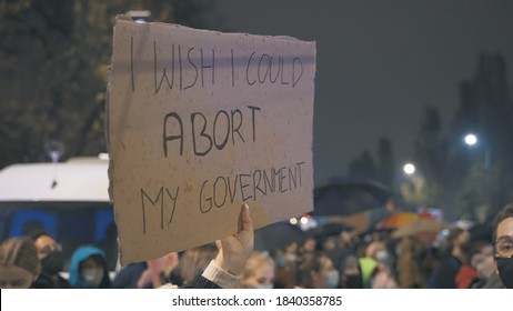 Warsaw, Poland 23.10.2020 - Protest Against Poland's Abortion Laws. High Quality Photo