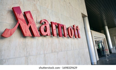 Warsaw, Poland. 8 April 2020. Marriott Hotel Shut Down Due To Coronavirus Covid 19 Quarantine Social Distancing