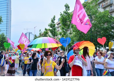 Warsaw, Poland. 8 June 2019. Warsaw's Equality Parade.The Largest Gay Pride Parade In Central And Eastern Europe Brought Thousands Of People To The Streets Of Warsaw.