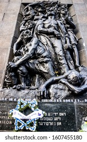 Warsaw, Poland - April 04, 2016: A Monument To The Warsaw Ghetto Uprising