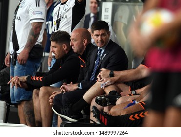 Warsaw, Poland, August 22, 2019: UEFA Europa League Qualification Round Legia Warszawa - Glasgow Rangers FC: Steven Gerrard Coach (Rangers FC) 