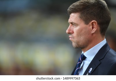 Warsaw, Poland, August 22, 2019: UEFA Europa League Qualification Round Legia Warszawa - Glasgow Rangers FC: Steven Gerrard Coach (Rangers FC) 