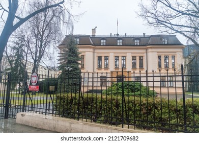 Warsaw, Poland - December 31, 2021: Constitutional Tribunal (Polish: Trybunal Konstytucyjny). Constitutional Court Of The Republic Of Poland.