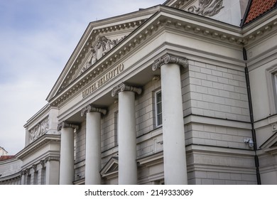 Warsaw, Poland - January 12, 2021: Frontage Of Bellotto Hotel, Former Primates Palace In Warsaw City