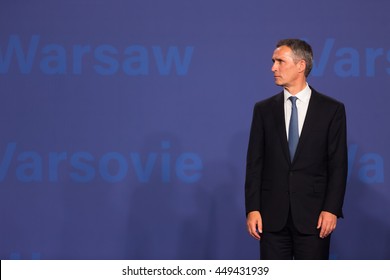 WARSAW, POLAND - Jul 8, 2016: NATO Summit. NATO Secretary General Jens Stoltenberg At NATO Summit