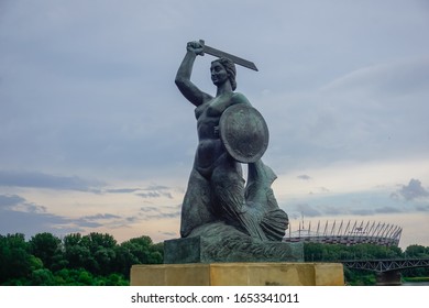 Warsaw, Poland - July 16, 2018: Monument To The Warsaw Siren