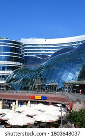 Warsaw, Poland - July 31 2020: Zlote Tarasy (Golden Terraces) Shopping Mall With Offices And Entertainment Area Located In The Center Of Warsaw, Next To Warszawa Centralna Railway  Station