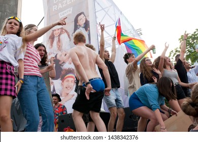 WARSAW, POLAND, July 8: People during Equality parade on July 8, 2019 in Warsaw, Poland - Shutterstock ID 1438342376