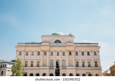 Warsaw, Poland - June 14, 2019 : Staszic Palace Polish Academy Of Sciences