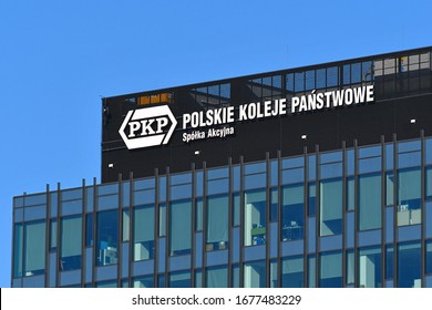 WARSAW, POLAND - MARCH 15, 2020 - Headquarters Of PKP SA (Polish State Railways) At Warszawa Zachodnia Station