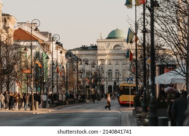 Warsaw, Poland - March 20, 2022: The Polish Academy Of Sciences