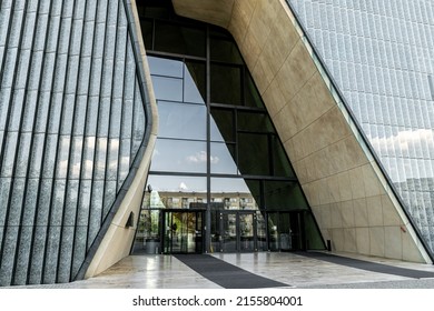 Warsaw, Poland - May 01, 2022:  Building Of The Polin Museum Of The History Of Polish Jews In Warsaw. A Popular Tourist Attraction In The Capital Of Poland