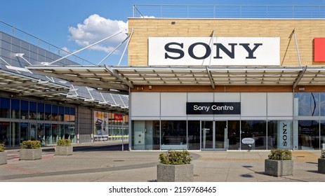Warsaw, Poland - May 01, 2022: Sony Centre Store Building Outside View.
