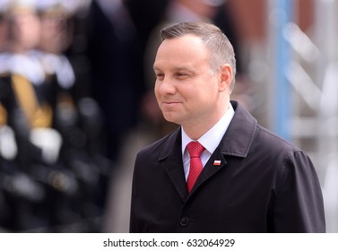 WARSAW, POLAND - MAY 02, 2017: National Flag Day -  President Of Poland Andrzej Duda