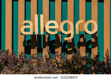 Warsaw, Poland - May 2022: View On Allegro Logotype - The Biggest E-commerce Company In Poland