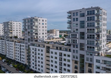 Warsaw, Poland - May 24, 2021: Houses Of Flats In Goclaw District Of Warsaw City