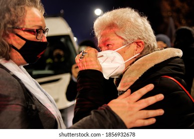 WARSAW, POLAND - NOVEMBER 18, 2020: People Protest Against The Constitutional Court Ruling On Tightening The Abortion Law (Marta Lempart)