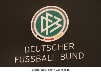 WARSAW, POLAND - OCTOBER 10, 2014: German Football Association Logo (German: DFB - Deutscher Fussball Bund). The DFB Has Jurisdiction On The German Football League System.