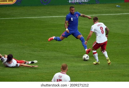 WARSAW, POLAND - September 08, 2021: World Cup 2022 Qatar Qualification Gropu Stage Poland - England, Kyle Walker (England) 