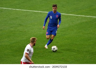 WARSAW, POLAND - September 08, 2021: World Cup 2022 Qatar Qualification Gropu Stage Poland - England, Mason Mount (England) 