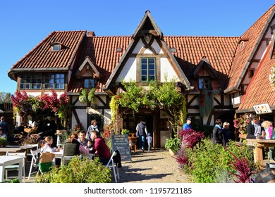 Warsaw, Poland - September 29 2018: Picturesque Rural Cottage - A Shop, Market, Grocery Store With Products (vegetables, Fruits, Flowers) From A Family Gardening Farm