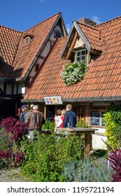 Warsaw, Poland - September 29 2018: Picturesque Rural Cottage - A Shop, Market, Grocery Store With Products (vegetables, Fruits, Flowers) From A Family Gardening Farm