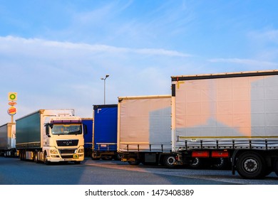 Warsaw region, Poland - August, 1, 2019: trucks on a parking in Poland - Shutterstock ID 1473408389