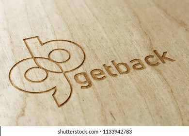 WARSAW/POLAND - JULY 14, 2018: View On Wooden GetBack Logotype - Debt Collection Company