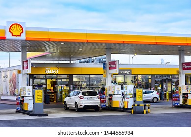 Warsaw,Poland-March 17,2021:Shell Fuel And Gas Station.