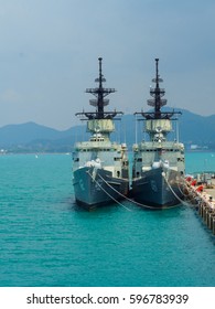 Warship Phutthayotfa Chulalok FFG 461 And HTMS Phutthaloetla Naphalai FFG 462  Royal Thai Navy Knox Class Frigate