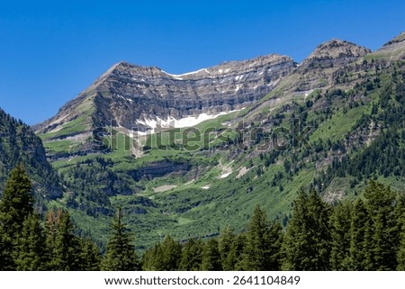 Wasatch Mountain Range in Spring with Snow