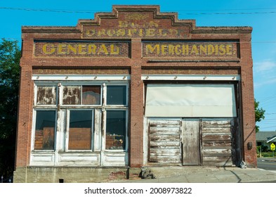 Wasco, Oregon, USA - August 24, 2013: An Abandoned General Merchandise Store